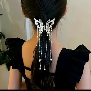 Silver Butterfly Jewelry Hair Clip
